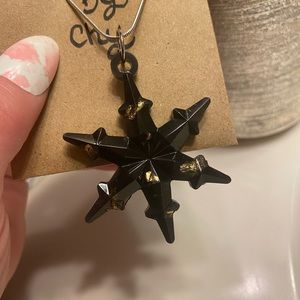 Unisex Homemade resin snowflake necklace or ornament